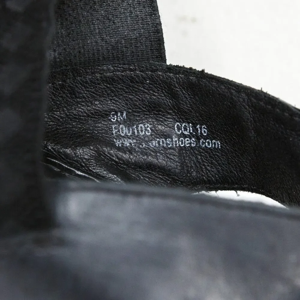 BORN Parson Leather Strappy Sandals Elastic Strap‎ Comfort Padded Black Sz 9